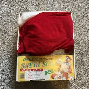 Vintage 1985 Rubies Deluxe Corduroy Santa Suit Fits Size 40-46 Flame Retardant